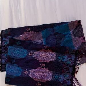Lord & Taylor Magenta and Blue Scarf